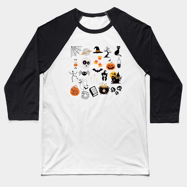 Halloween Baseball T-Shirt by LazaAndVine